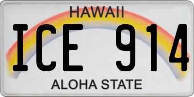 HI license plate ICE914