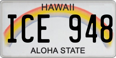 HI license plate ICE948