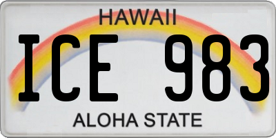 HI license plate ICE983