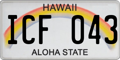 HI license plate ICF043