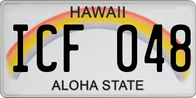 HI license plate ICF048