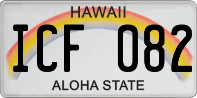 HI license plate ICF082