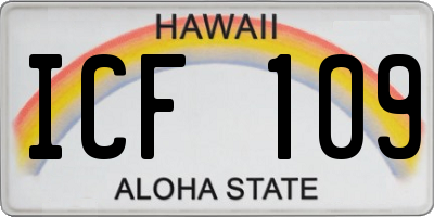HI license plate ICF109