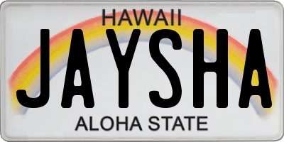 HI license plate JAYSHA