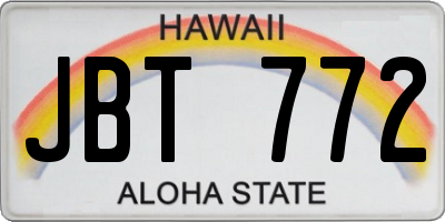HI license plate JBT772