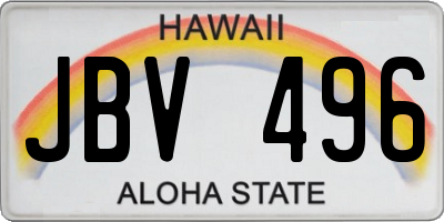 HI license plate JBV496