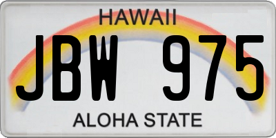 HI license plate JBW975