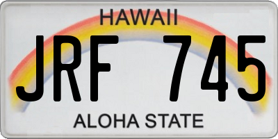 HI license plate JRF745