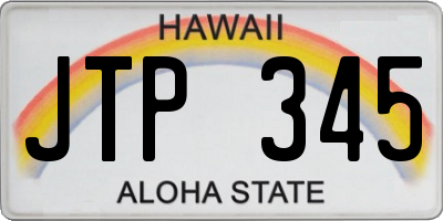 HI license plate JTP345