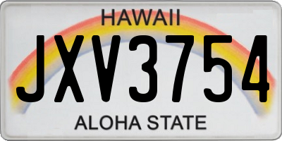 HI license plate JXV3754