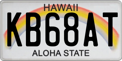 HI license plate KB68AT