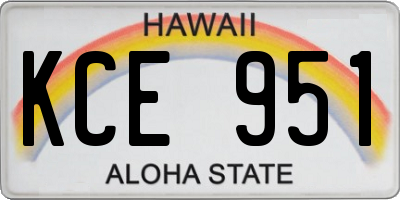 HI license plate KCE951