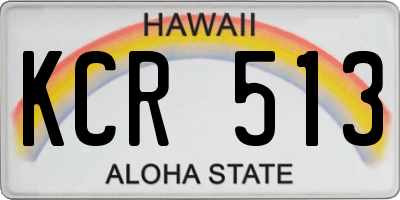 HI license plate KCR513