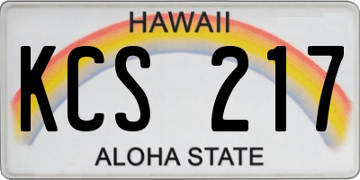 HI license plate KCS217