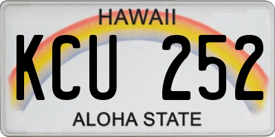 HI license plate KCU252