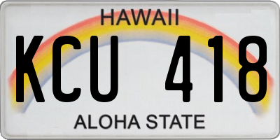 HI license plate KCU418
