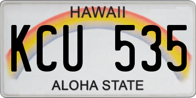 HI license plate KCU535