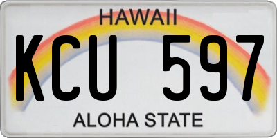 HI license plate KCU597