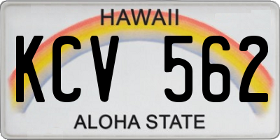 HI license plate KCV562