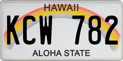 HI license plate KCW782
