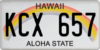 HI license plate KCX657