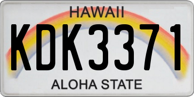 HI license plate KDK3371