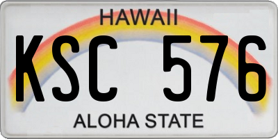 HI license plate KSC576