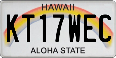 HI license plate KT17WEC