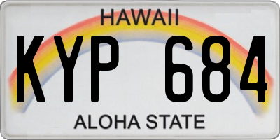 HI license plate KYP684