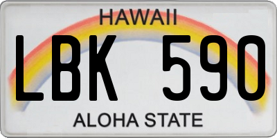 HI license plate LBK590