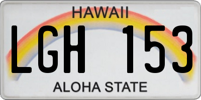 HI license plate LGH153