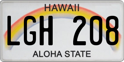 HI license plate LGH208