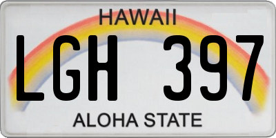 HI license plate LGH397