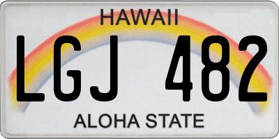 HI license plate LGJ482