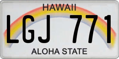 HI license plate LGJ771