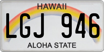 HI license plate LGJ946