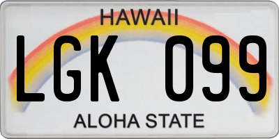 HI license plate LGK099