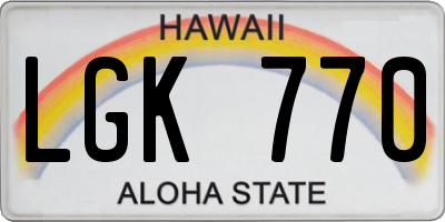 HI license plate LGK770