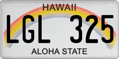 HI license plate LGL325