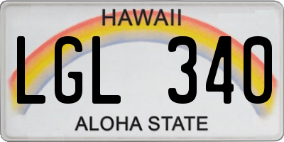 HI license plate LGL340