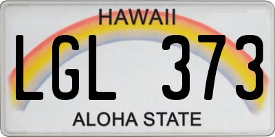HI license plate LGL373