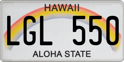 HI license plate LGL550
