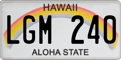 HI license plate LGM240
