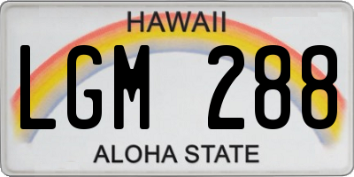 HI license plate LGM288