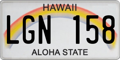 HI license plate LGN158