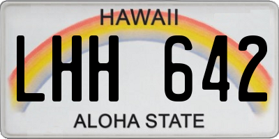 HI license plate LHH642