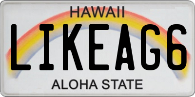 HI license plate LIKEAG6