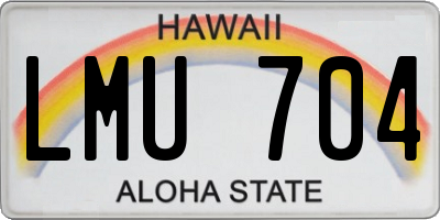 HI license plate LMU704
