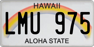 HI license plate LMU975