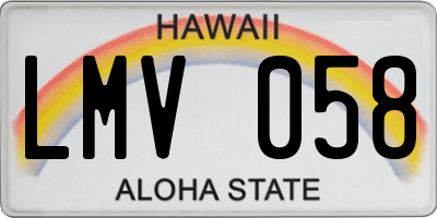 HI license plate LMV058